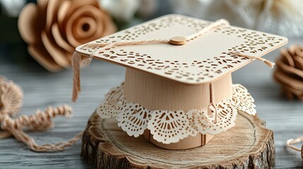 Graduation cap template with customizable features for DIY crafts, educational projects, and creative event decorations. 