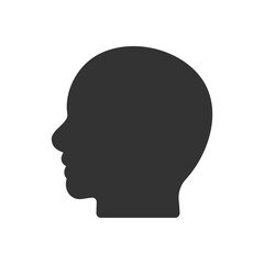 Silhouette of human head icon. Ideal for various design projects, educational materials, apps, and website elements.
