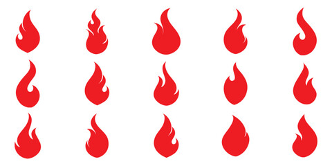 Set of black fire silhouettes flames vector design. Collection of fire symbol vector elements. Fire flames silhouettes icons collection. Fire flames icon silhouettes vector elements .