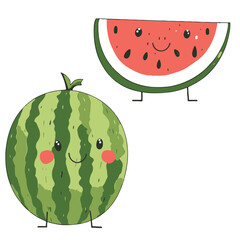 Flat design vector illustration of a watermelon
