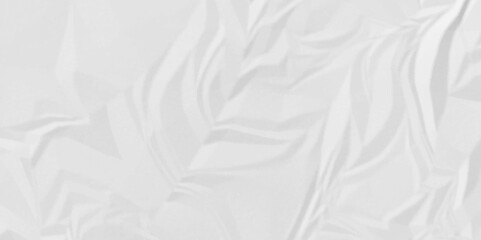 Fototapeta premium White crumpled paper Blank white crumpled and creased paper poster. White wrinkled paper texture. 