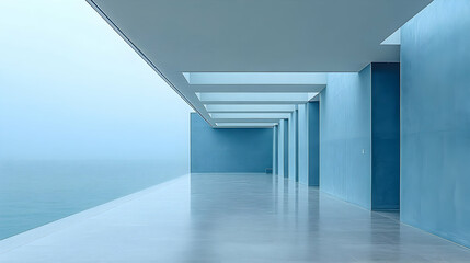Modern interior walkway over water