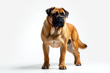 Obraz premium Majestic mastiff, powerful stance, white background, white, white background, dog breeds