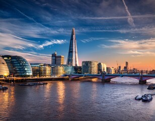 Fototapeta premium discover the breathtaking london skyline featuring the shard tower bridge and river thames