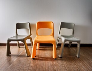 Fototapeta premium little chairs maintain cleanliness of wall and floor