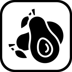 Fototapeta premium Avocado Icon style
