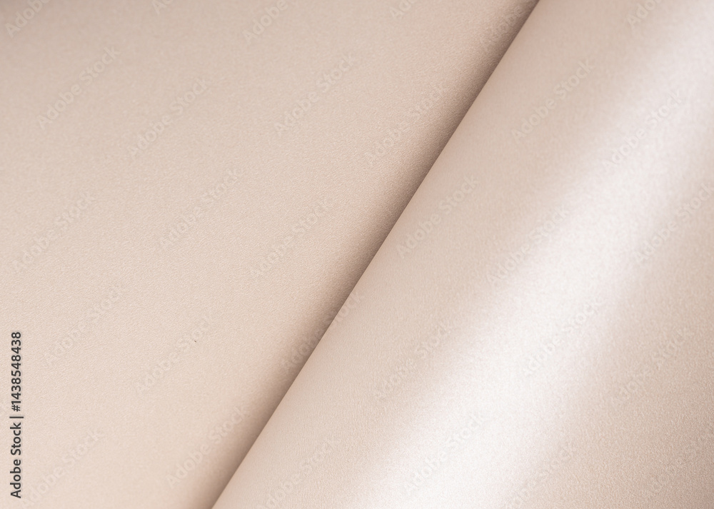 Aufkleber Beige and pink paper texture with pearlescent gloss and shimmering glitter, delicate curved design with a sleek, luxurious finish, premium designer paper creating an elegant, pastel backdrop with.