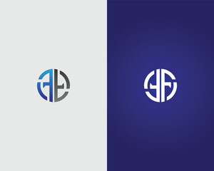 Creative Circle Letter FF Abstract Logo Design Modern Elegant Vector Template.