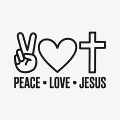 Obraz premium Peace Love Jesus sublimation t-shirt, Cross Shirts for jesus, easter jesus shirt design. 