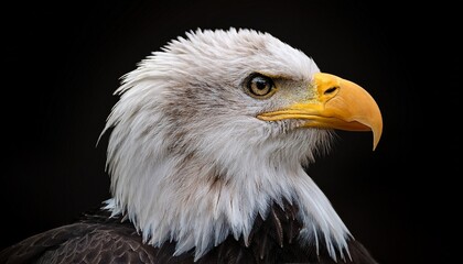 Obraz premium portrait of american bald eagle on black background