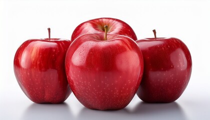 fresh red apple isolated on white white background