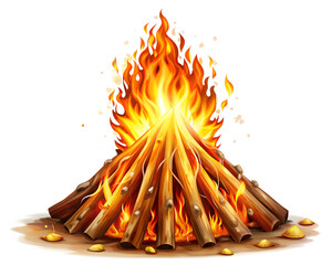 burning match isolated on white background