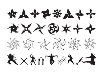 Naklejka premium Ninja Stars vector, Ninja Stars clipart, Ninja Stars silhouette