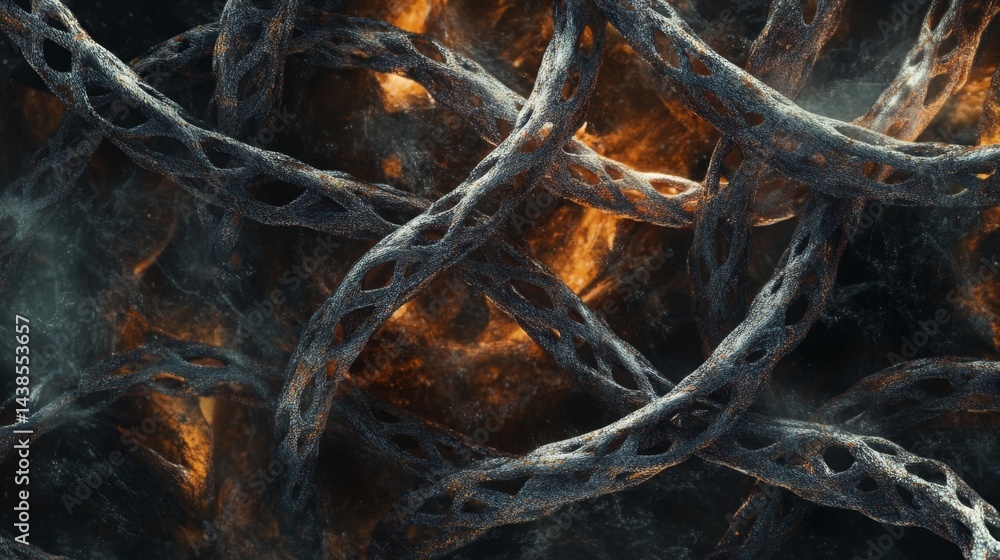 Poster fiery abstract art digital realm visual composition surreal environment close-up view concept of cha