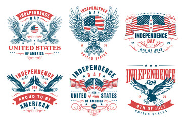 Naklejka premium Patriotic designs for Independence Day