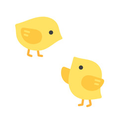 2羽のひよこのイラスト