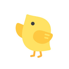 上を向いたひよこのイラスト