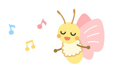 歌うちょうちょのイラスト　蝶