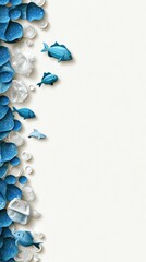 ocean pollution infographic, vertical minimalist infographic illustrating ocean pollution statistics with visuals of sea animals trapped in plastic, accompanied by clean white space for data overlay
