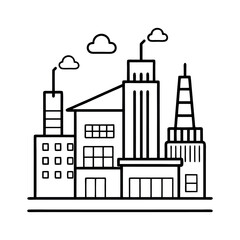 Obraz premium outline of a industrial factory line art vector