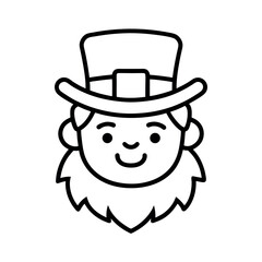 outline of a leprechauns line art vector