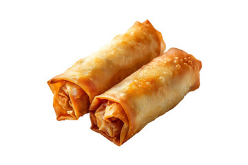 Healthy Rice Paper Rolls Isolated on Transparent Background PNG Image.