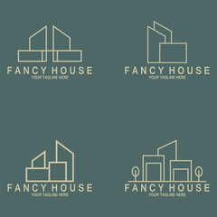 minimalist modern house fancy icon vector illustration template design