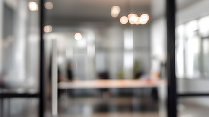 Blurry office interior with a blurred door modern workspace professional environment soft focus