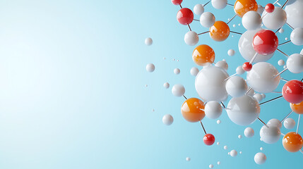 Molecular structure visualization laboratory 3d graphic clean white background close-up chemistry concept for educational purposes