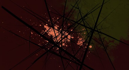 Abstract Art with Lines and Splatters