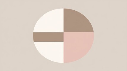 Abstract pastel circle divided into four quadrants.