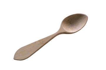 High-quality isolated wooden spoon on white background. Ideal for graphic design, advertising or mockup use. Cut out object