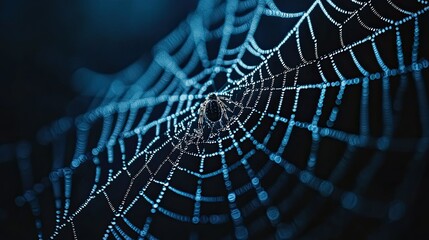 intricate spider web for wildlife, biodiversity, and insect photography in a natural environment.