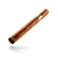 A high-quality image of a premium cigar, isolated on a clean white background