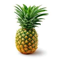 Fototapeta premium A ripe and fresh pineapple isolated on a clean white background