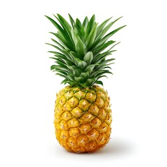 Fototapeta premium A ripe and fresh pineapple isolated on a clean white background