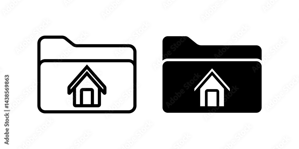 Poster folder icon set. for mobile concept and web design on white background
