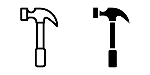 hammer icon set. for mobile concept and web design on white background