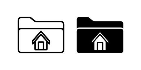 Folder icon set. for mobile concept and web design on white background