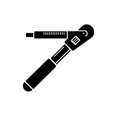 Torque Wrench Silhouette: A precise silhouette of a torque wrench, a vital tool for mechanics, conveying its functionality with graphic simplicity, representing precision in mechanical tasks.