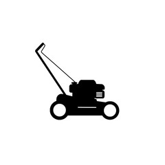 Lawn Mower Silhouette: A minimalistic silhouette of a lawn mower, emphasizing its functional form and design, perfect for projects related to gardening and home maintenance.
