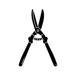 Garden Shears Silhouette: A crisp, high-contrast illustration presents a set of garden shears, perfect for pruning and shaping plants with precision.