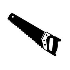 Saw Silhouette: A high-contrast, artfully rendered silhouette of a handsaw, highlighting its sharp teeth and ergonomic handle. This image conveys the essence of precision, craftsmanship.
