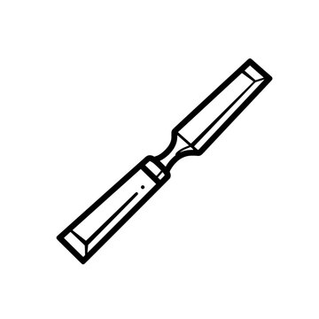black outline chisel tool on white clip art preview