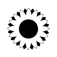 Sunflower Silhouette: A striking monochrome rendering of a sunflower, showcasing the flower's iconic form with simplicity and elegance, perfect for artistic or graphic design applications.