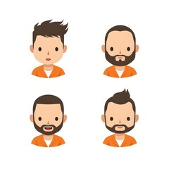 Set of Criminal Prisoner Icon Crime Law Justice Punishment Legal Solitude Rehabilitation Guilty Convict Facility Cartoon Vector Illustration