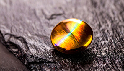 Elegant Gold Watch on Textured Slate with Warm Light Reflections