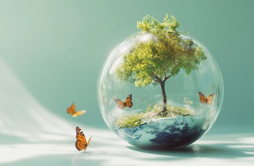 Small world, enclosed in a sphere