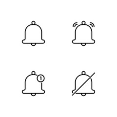 Notification bell icon set. Bell icon. Notification icon.