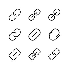 Url link icon set. Link icon set. Copy link icon.